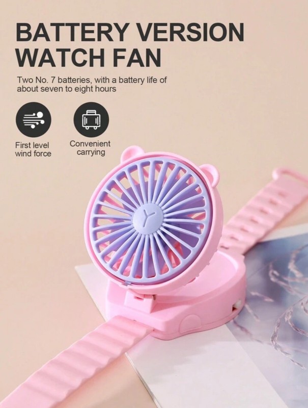 1pc Portable Watch Shape Cartoon Mini Fan gallery