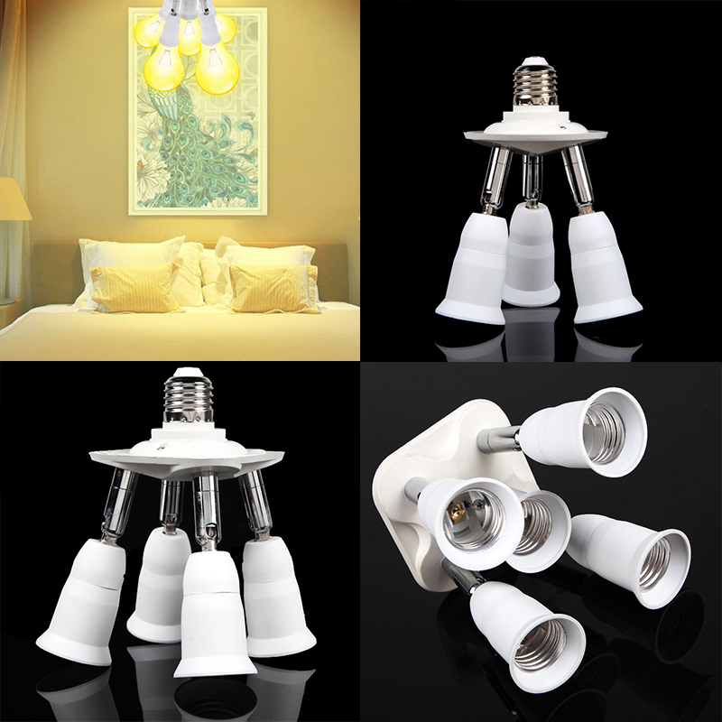 3/4/5 in1 Adjustable E27 Base Light Lamp Bulb Adapter Holder Socket Splitter gallery