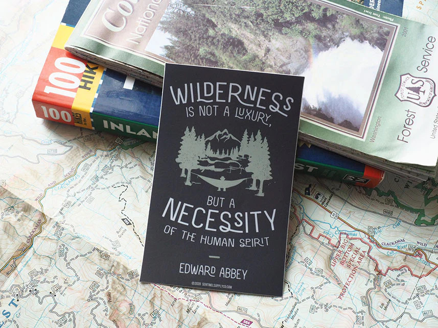Edward Abbey Wilderness Quote Sticker gallery