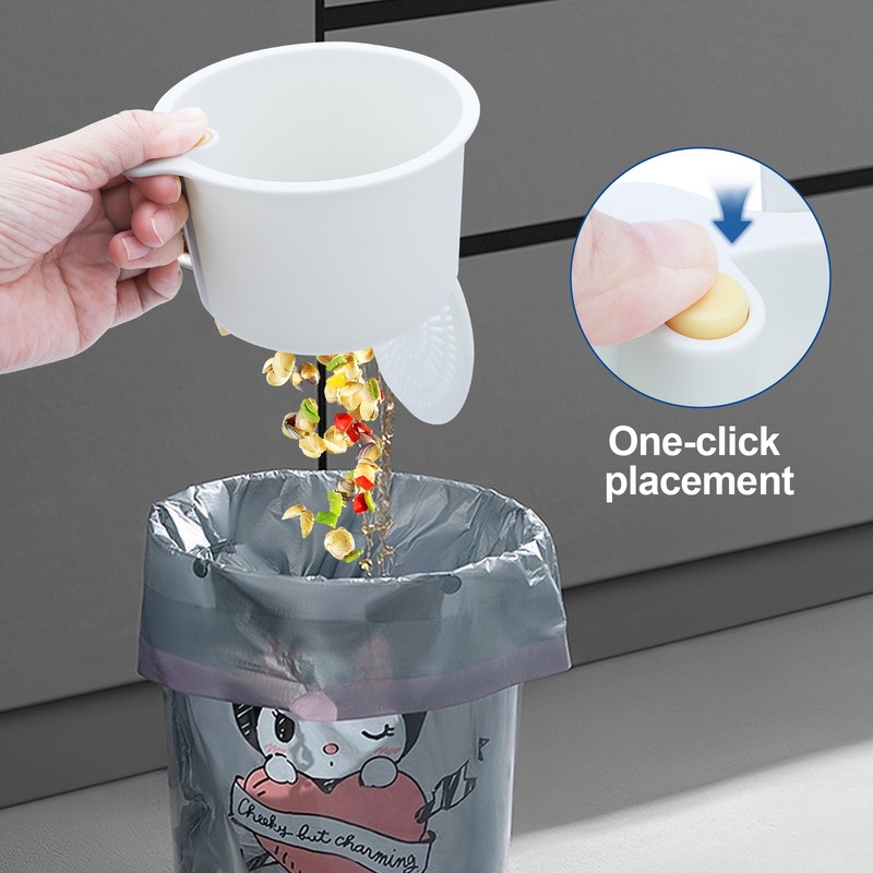 2 PCS Kitchen Sink Strainer Basket Hanging Automatic Dumping Residue Collector gallery