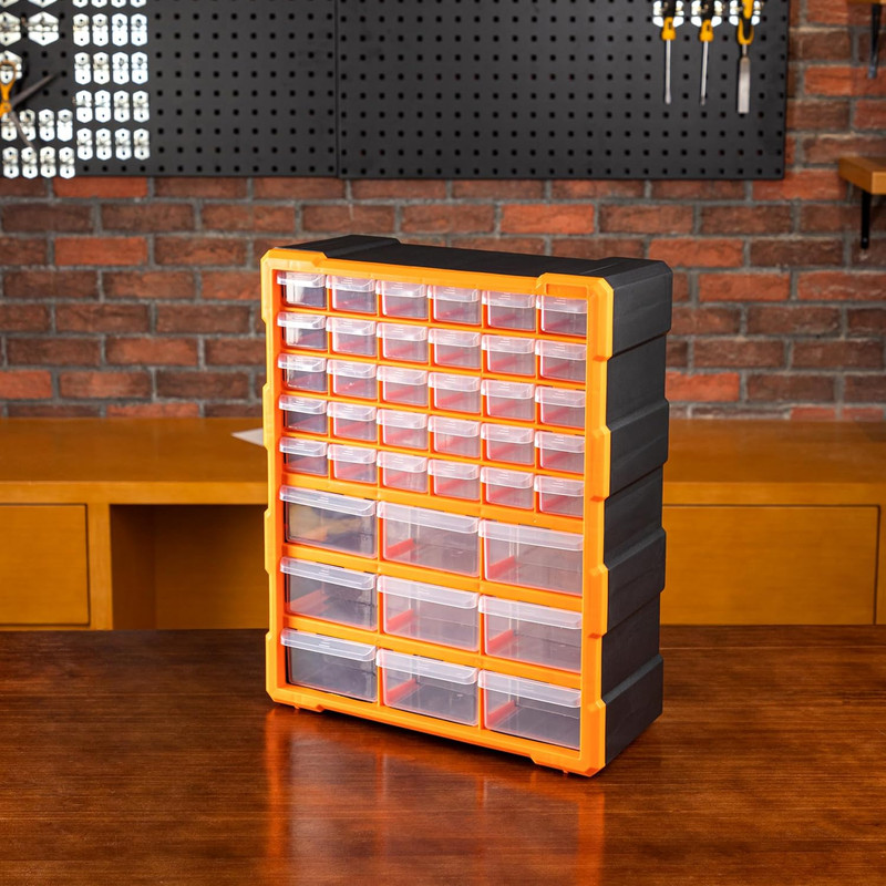 Wall Mount Hardware and Craft Storage Cabinet Organizer with 39 Drawers, Plastic gallery