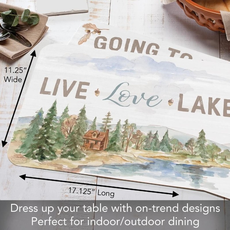 CounterArt Reversible Plastic Placemats, Rustic Lake, Set of 4 gallery
