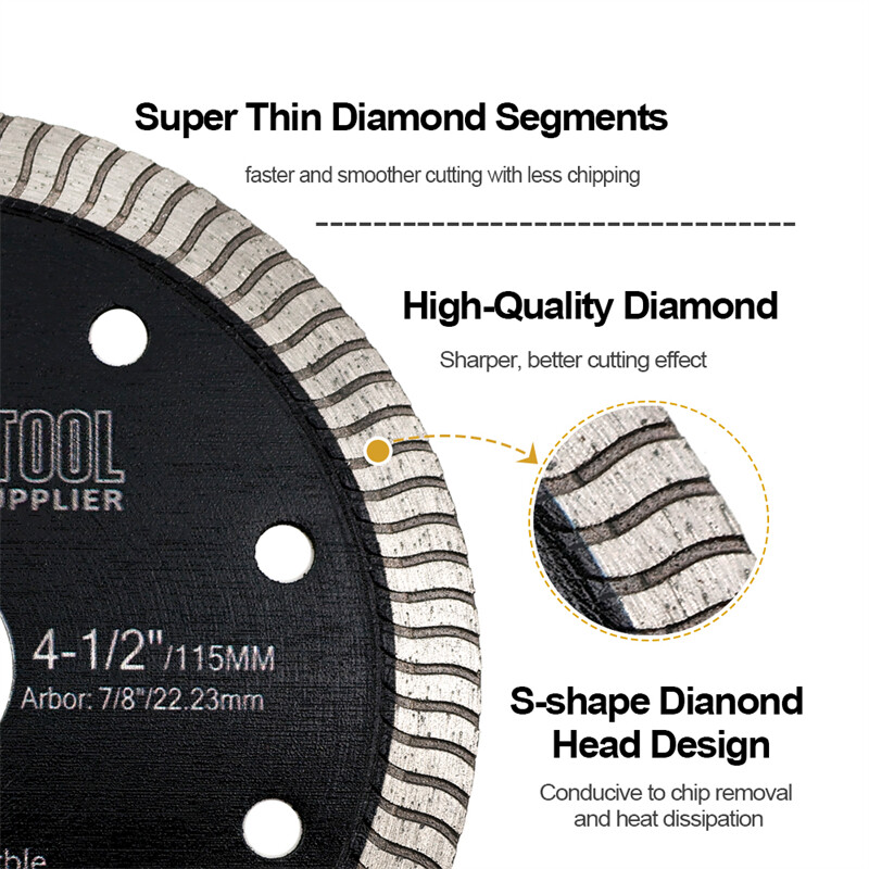 SHDIATOOL Superthin Mesh Diamond Narrow Turbo Blade 4.5/5" Cutting Ceramic Tile gallery