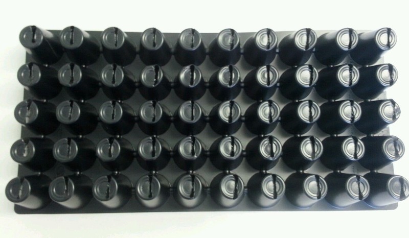 10 Black Plastic PLUG SHEETS - 50 cells per flat- INSERTS SEED STARTING gallery