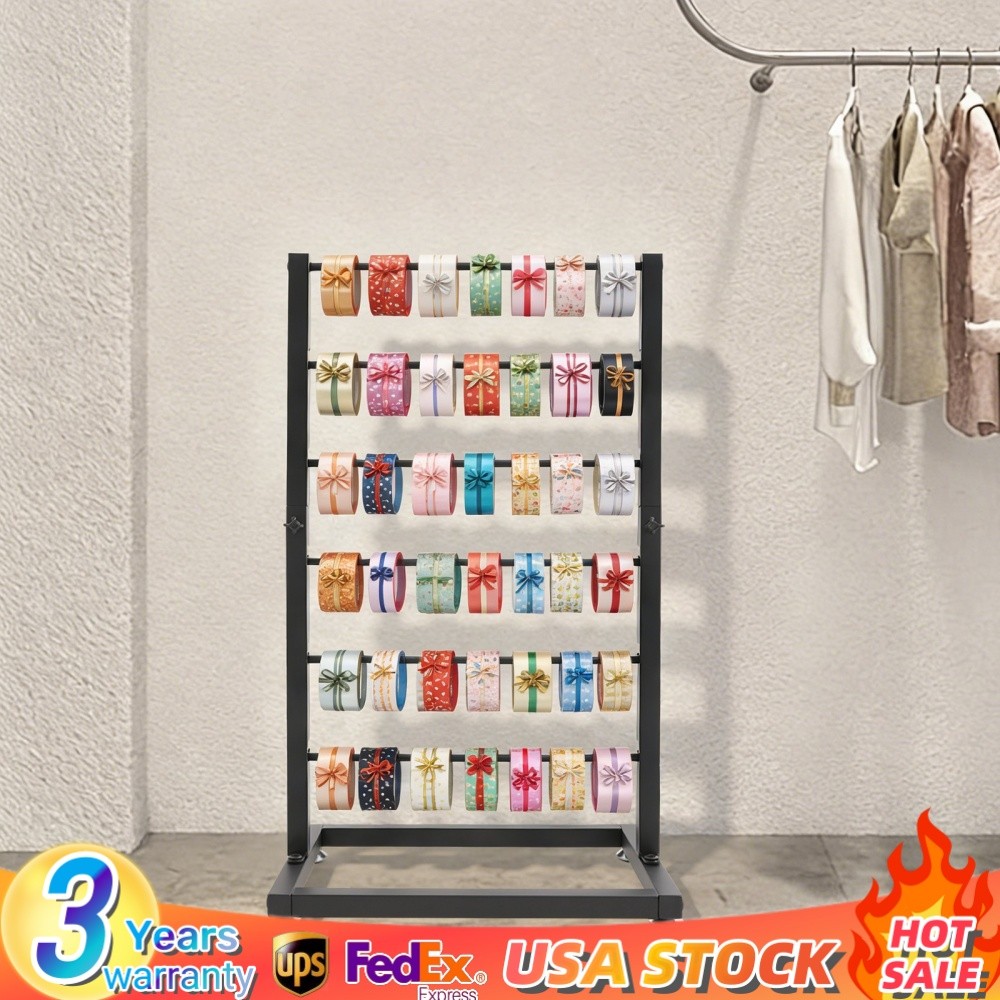 6-tier Ribbon Storage Rack Metal Ribbon Spool Holder For Craft Room Floor Mount gallery