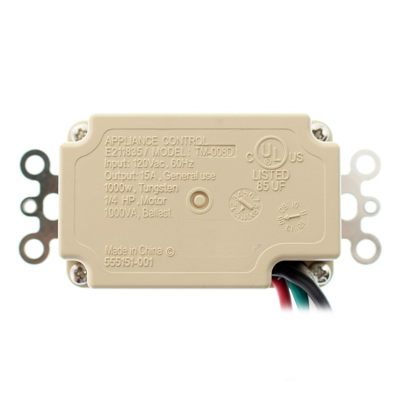 TORK NSI D212H DIGITAL WALL TIMER SWITCH, 12-HOUR, 120V 15A 1000W, IVORY gallery