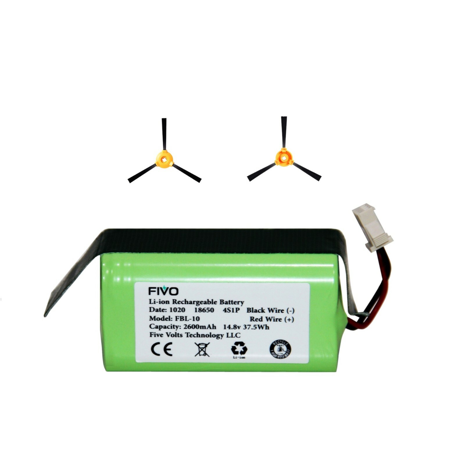 Ecovacs Deebot N79, N79S, N79SE, 500, DN622 replacement battery with 2 Brushes gallery