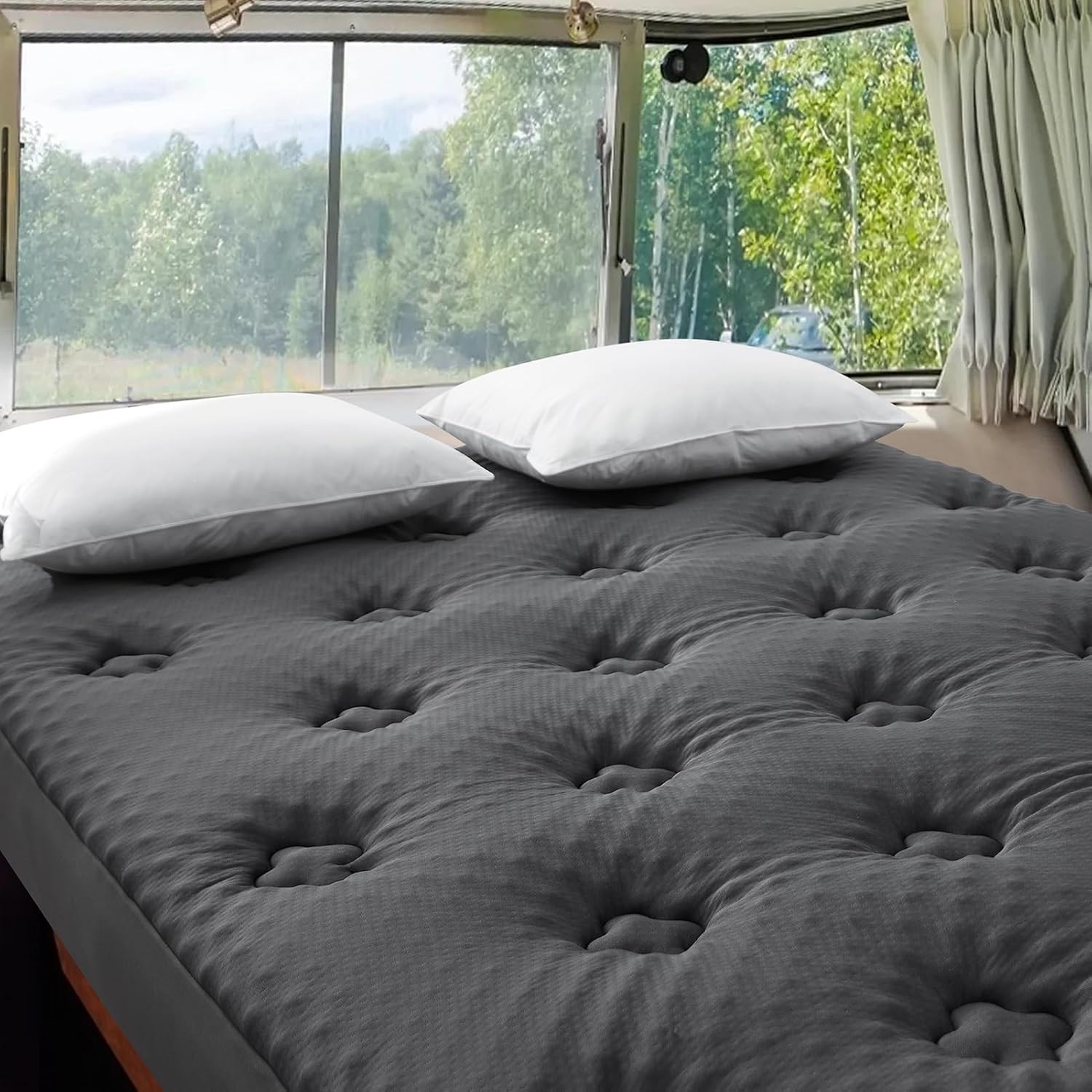 Short Queen Mattress Topper Memory Foam 60" x 75" Comfortable Sleep RV & Camper gallery