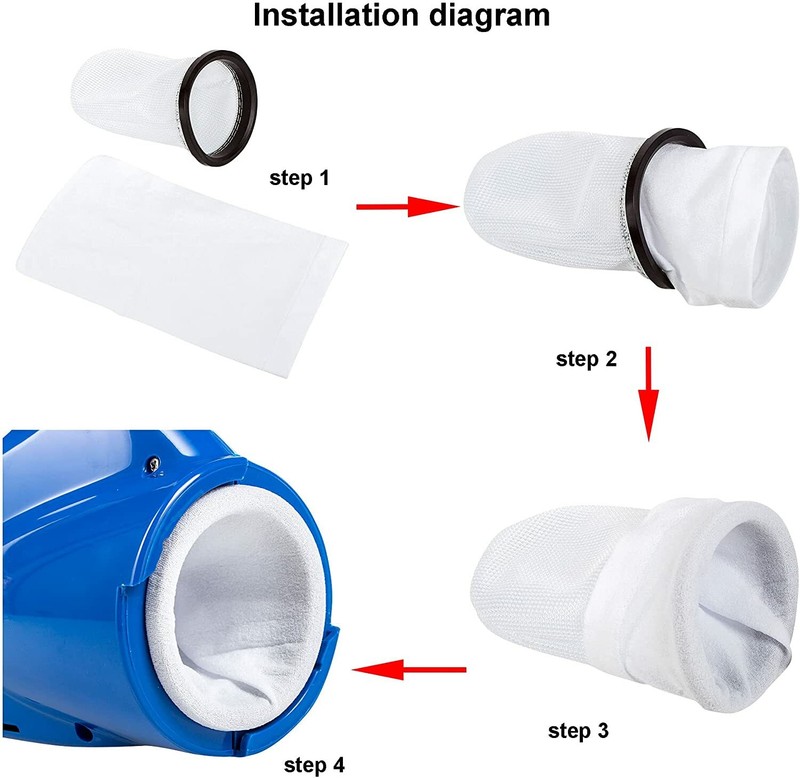 (10 Pack) Handheld Pool Vacuum Cleaner Micro Filter Bag Fits Water Tech Catfish gallery