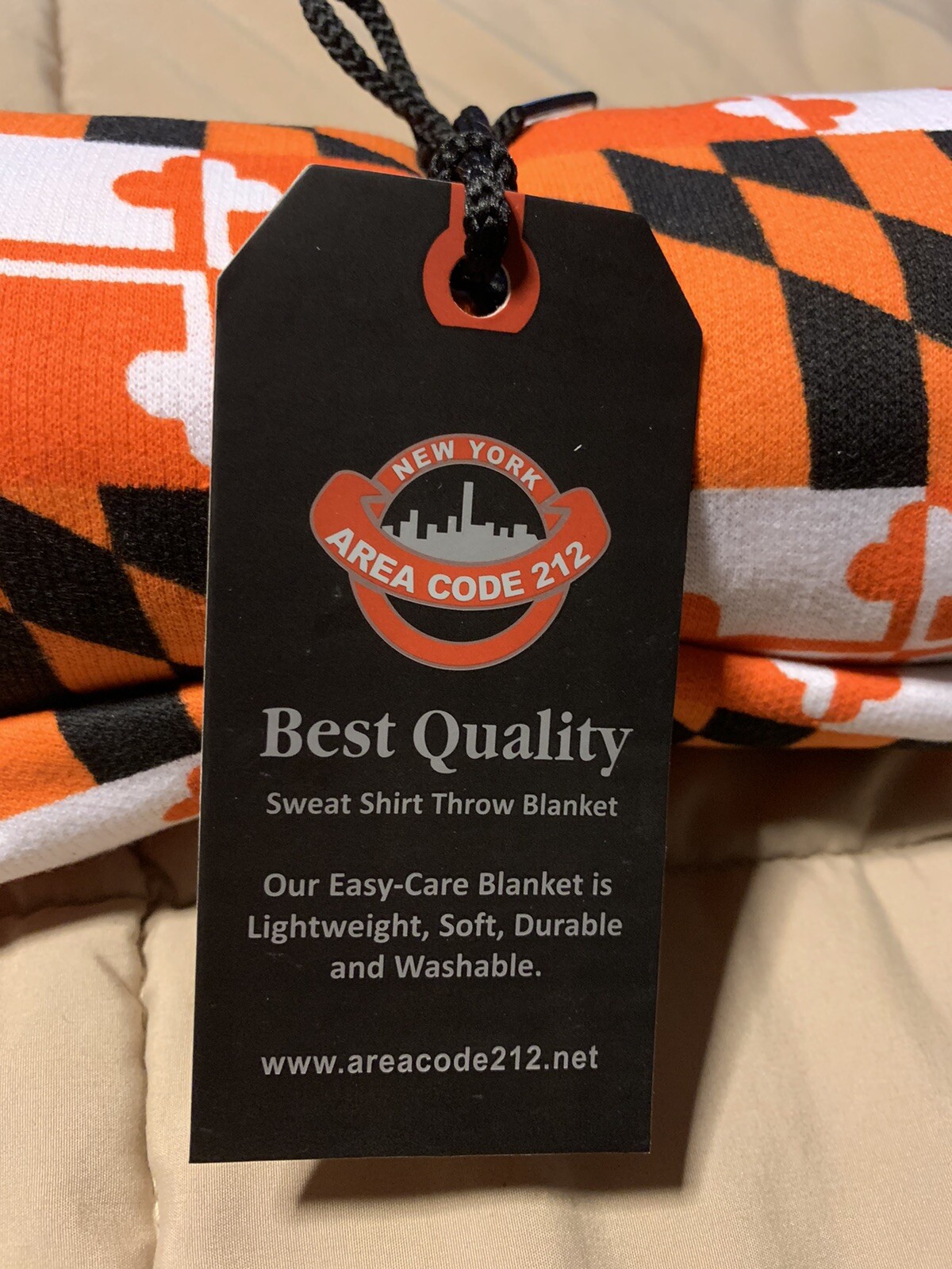 Throw Blanket Maryland Flag In Orange & Black Baltimore Orioles Colors 40 x 60in gallery