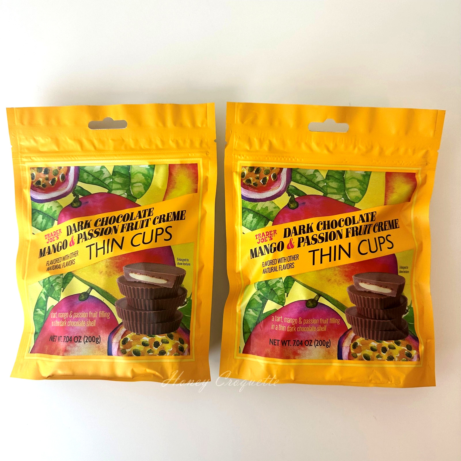 2 Pack Trader Joe's Dark Chocolate Mango & Passion Fruit Creme Thin Cups 7.04 Oz gallery