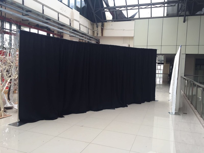 ADJUSTABLE QUICK BACKDROP KIT 12 FT TALL x 24 FT- 60 FT WIDE PIPE WITHOUT DRAPE gallery