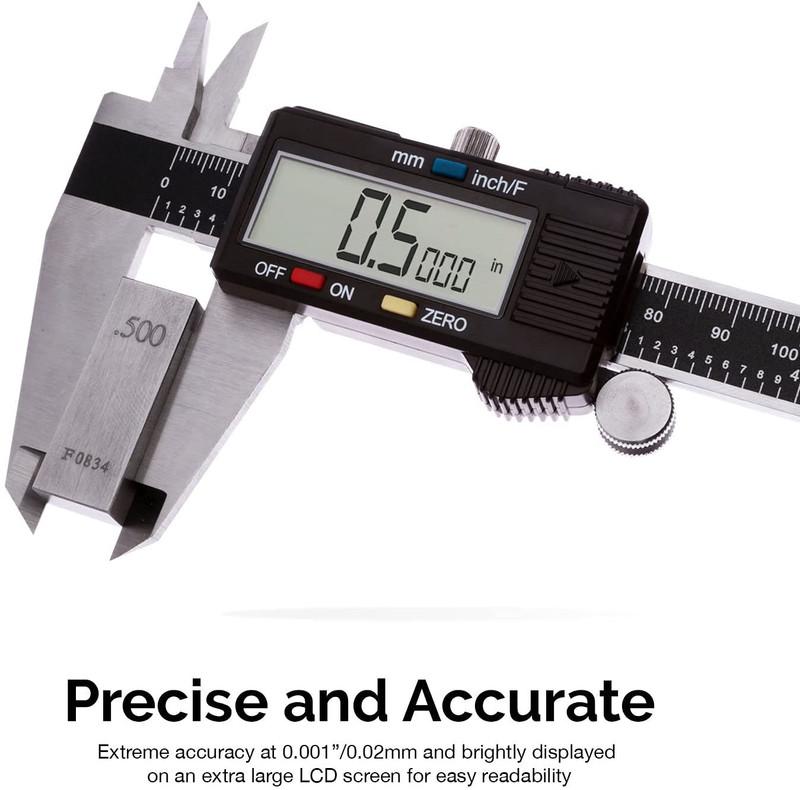 01407A Electronic Digital Caliper Measuring Tool, 0 - 6 Inches Stainless Steel C gallery