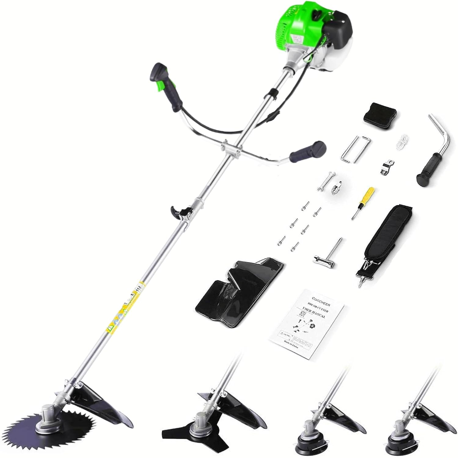 58CC 4 in 1 2 Brush Cutter Gas Powered Weed Wacker Straight Shaft String Trimmer gallery