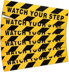 6 Pack 24″x 6″ Watch Your Step Floor Decal Sticker Prevent Accident Caution Sign