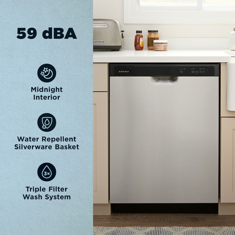 Amana 59 dBA Front Control Built-In Dishwasher - Stainless Steel gallery