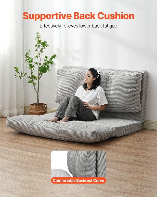 Folding Sofa Bed Foldable Couch Bed with Washable Cover Dark Grey (Full) gallery