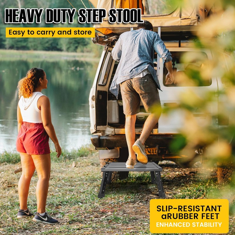 Adjustable RV Step Stool, 3-Step Height Adjustment, Foldable Legs, Wide Anti-... gallery