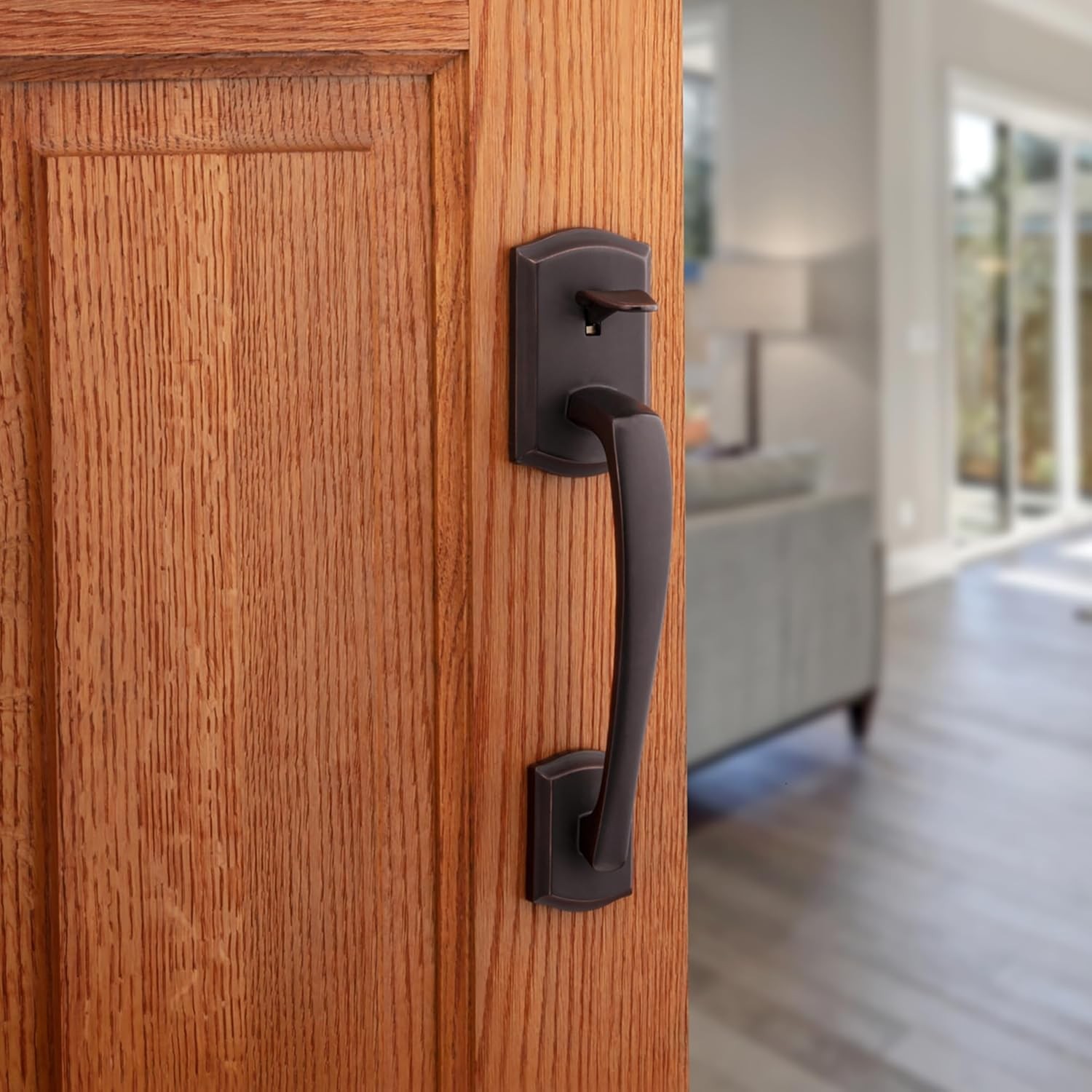Kwikset Prescott Front Door Handle - Venetian Bronze (Open Box) gallery