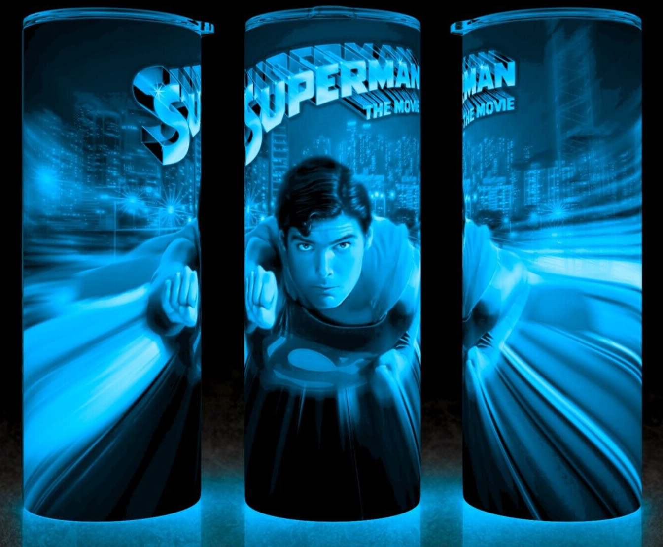 Glow in the Dark Superman 70s Christopher Reeves Superhero Movie Cup Mug Tumbler gallery