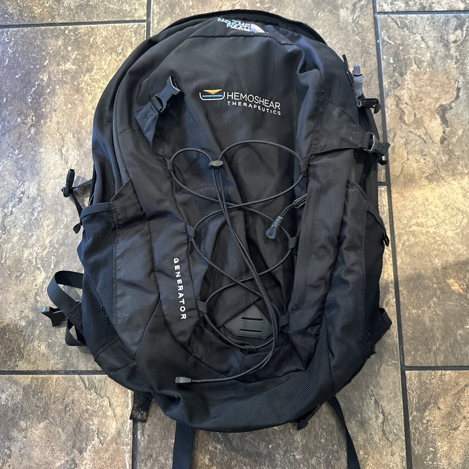 The North Face Generator Backpack Daypack Laptop Black Embroidered