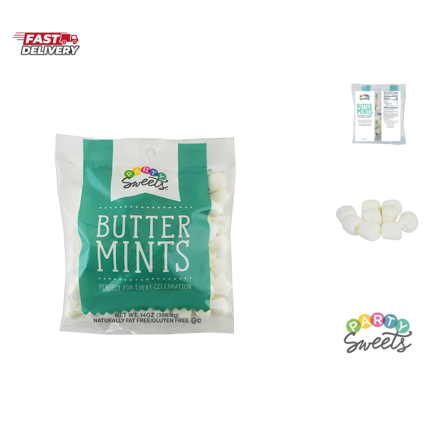 White Buttermints, 14 Ounce, Appx. 100 pieces from gallery