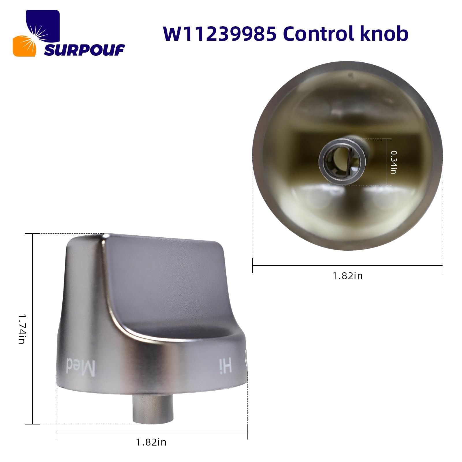 W11239985 Control Knob W10850015 W11032553 with Whirlpool Gas Ranges Replace ... gallery