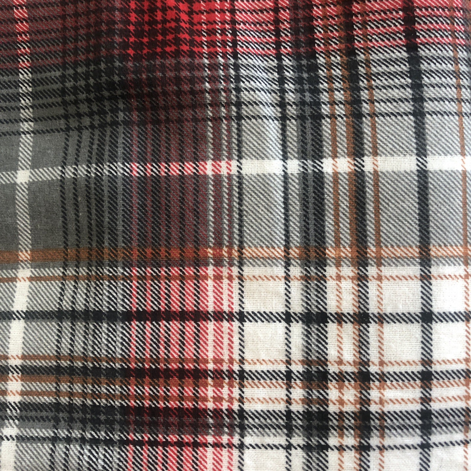 Ruvanti 100% Cotton Full Double Soft Flannel Flat Sheet Grey Red Plaid 82 X 97 gallery