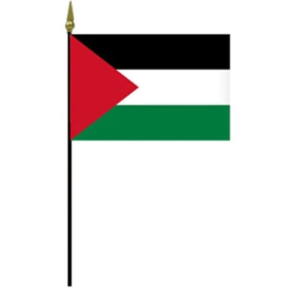Palestine Flag 4x6in Stick Flag Small Handheld Palestinian Flag 4" x 6" gallery
