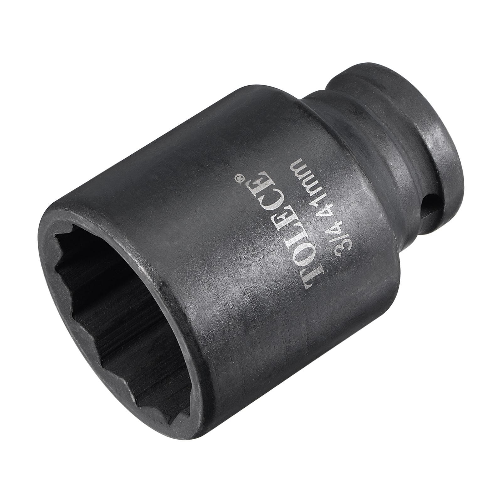 3/4 Inch Drive 41mm 12 Point Deep Impact Socket CR-MO Steel 78mm Length Metric gallery