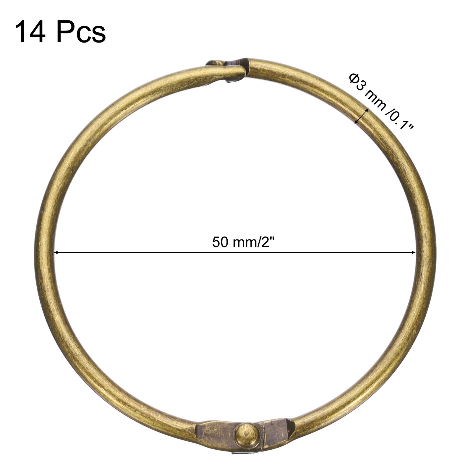 14pcs Shower Curtain Rings 2 Inch Round Snap Hooks for Curtain Rods Bronze gallery