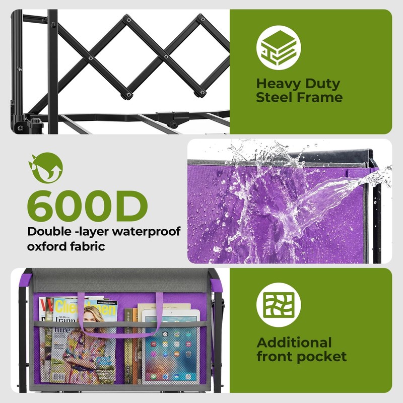 Aimnny Wagons Carts Foldable, Lightweight Collapsible Utility Purple gallery