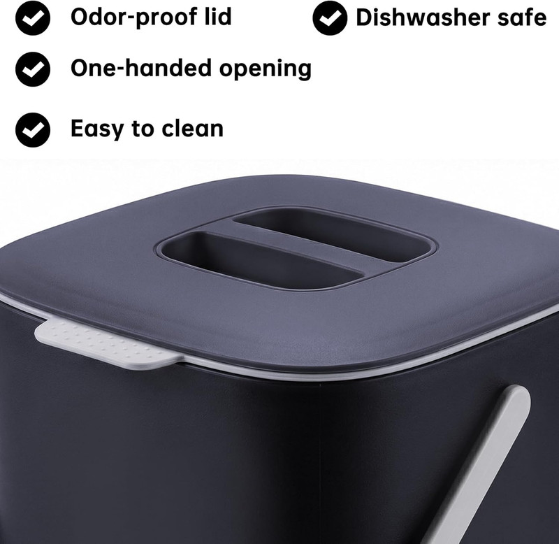 Compost Bin Kitchen, Countertop Compost Bin，No Filter Required, 0.7Gal Indoor gallery