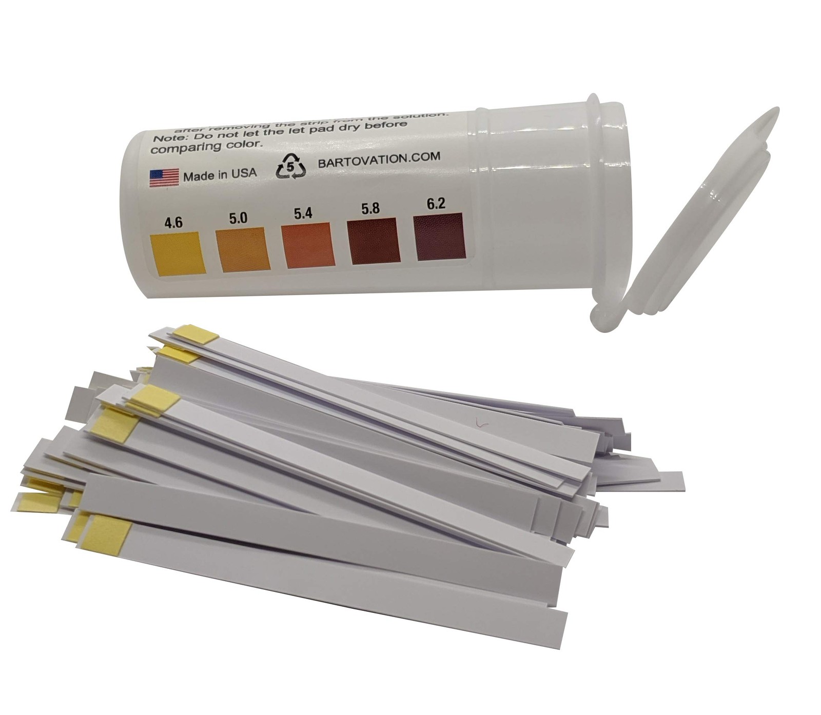 pH Test Strips for Beer Making, Homebrew, Acidity, 4.6 to 6.2 pH [Vial of 100... gallery