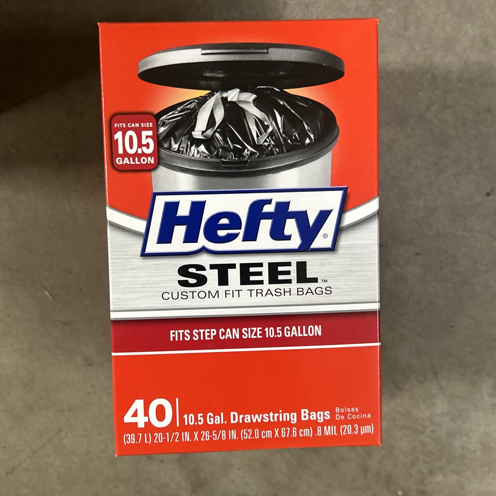 2 Pack Steel Custom Fit Size Drawstring Trash Bags Black 10.5 Gal 40 Ct gallery