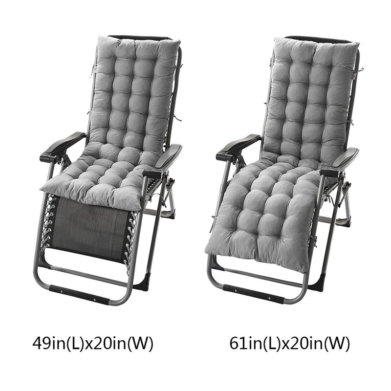 Zero Gravity Recliner Chair Cushion Pad Tufted Chaise Lounge Seat Cushion w/ Tie gallery