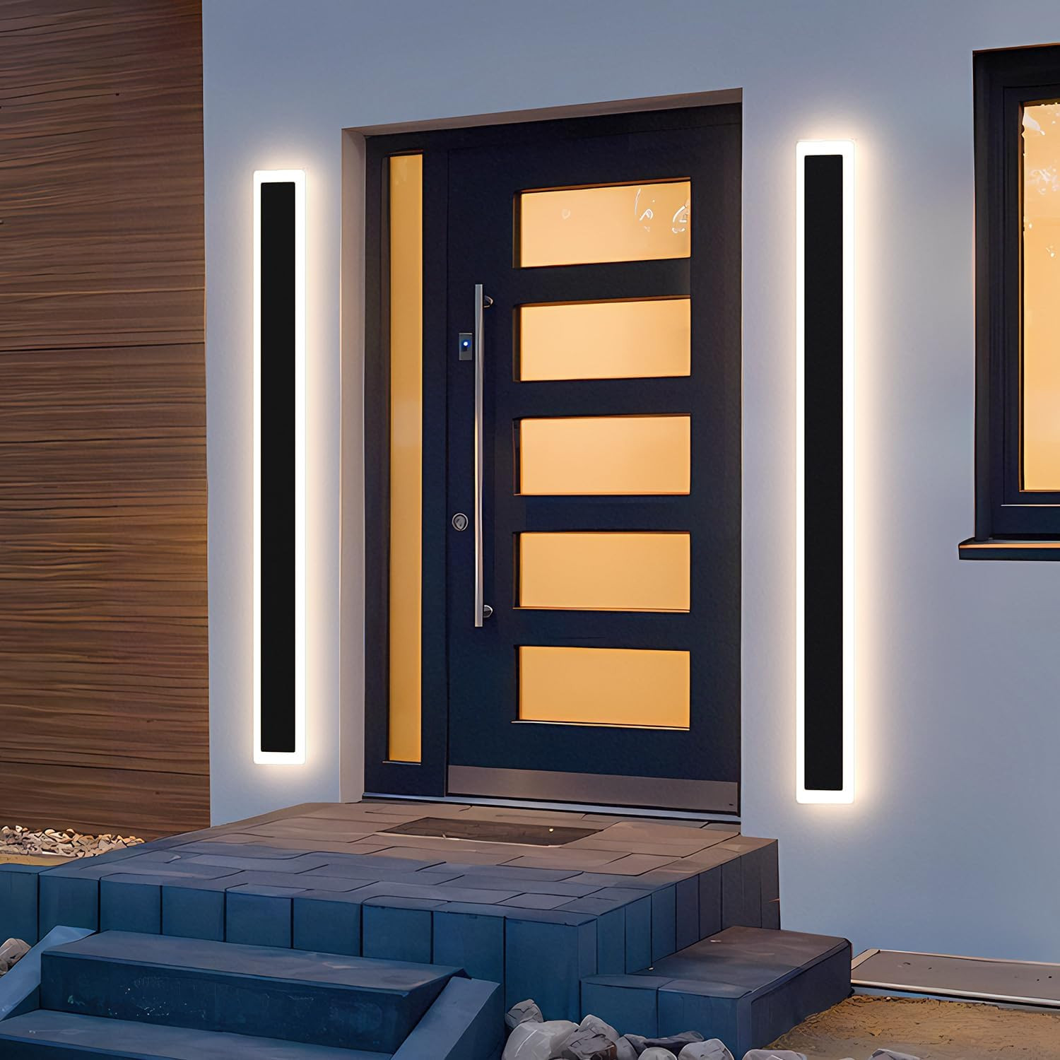 2-Pack 39.4Inch LED Outdoor Wall Lights, Modern Exterior Wall Lights LED Long Wa gallery