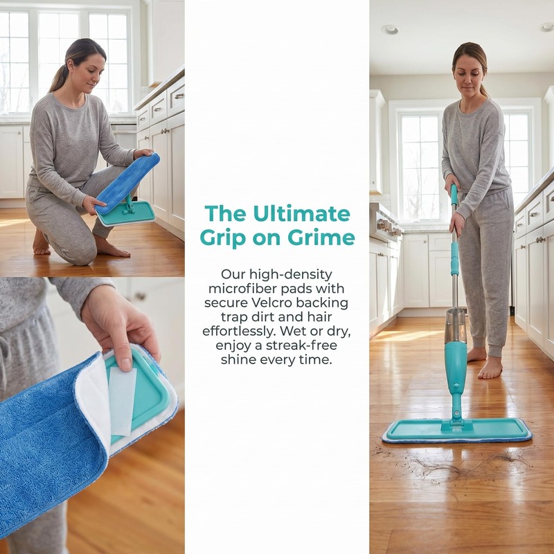 Microfiber Replacement Mop Pad, 18" x 6" Wet & Dry Home & Commercial Cleaning... gallery