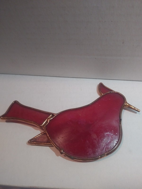 Suncatcher - Cardinal Bird 6" Plastic Acrylic w Copper Sun Catcher ; Red Robin gallery
