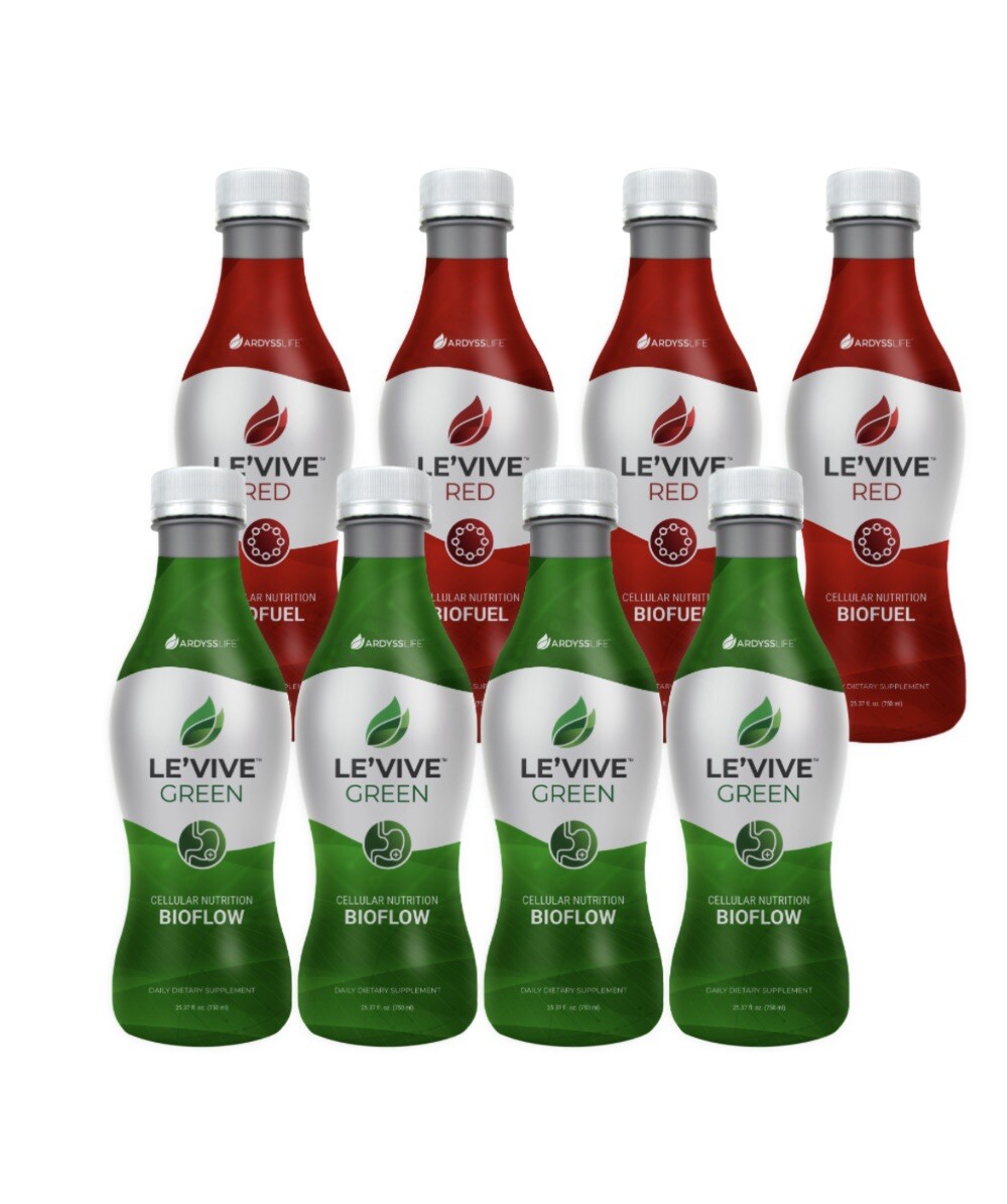 4 ARDYSS LE VIVE GREEN & 4 LEVIVE RED DIETARY SUPPLEMENT JUICE 750ML EACH gallery