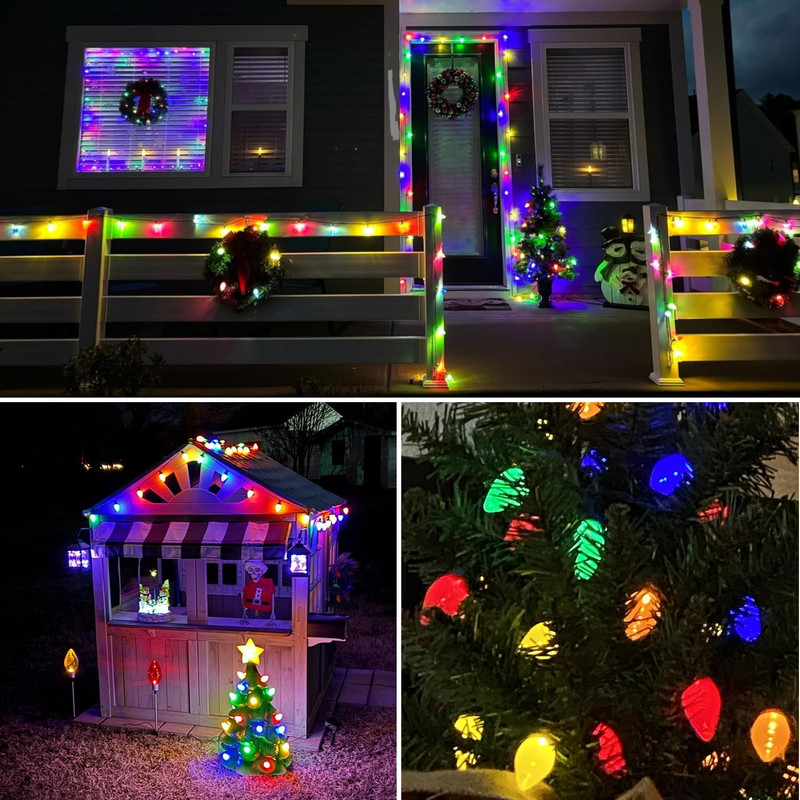 Xmas Decorations, 25Ft Multicolor C9 LED Christmas Lights Outdoor Waterproof gallery