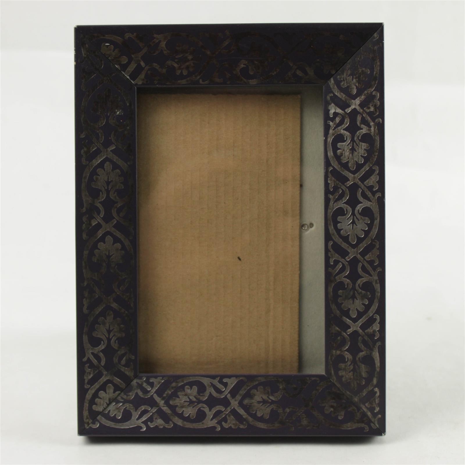 Mandala Pattern Picture Frame 4 x 5.5in Dark Purple Silver Accents gallery