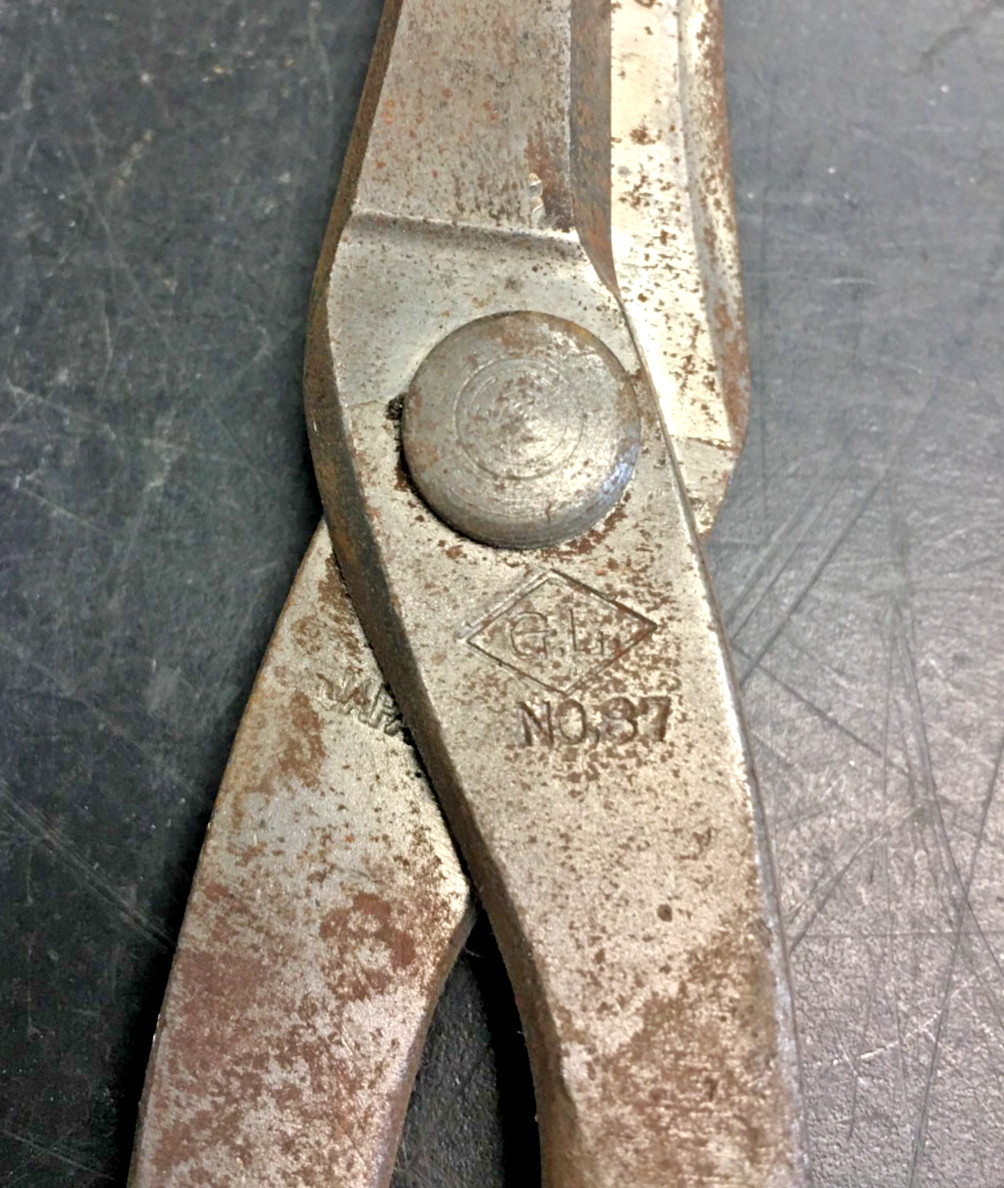 G.L NO.37, Drop Forged Solid Steel Tin Snips 7 in. USA, VINTAGE gallery