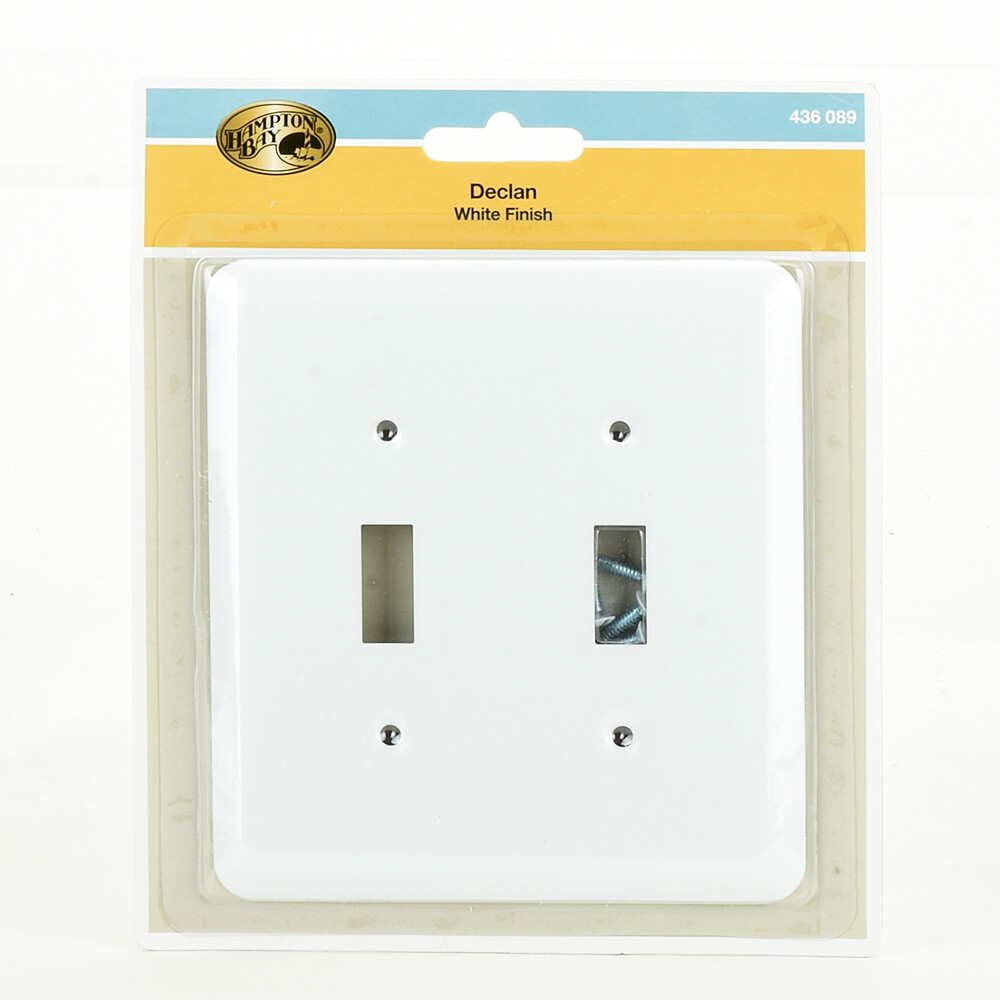 Double 2 Toggle Outlet Switch Wall Plate Cover Decorative White Nickel Steel Lot gallery
