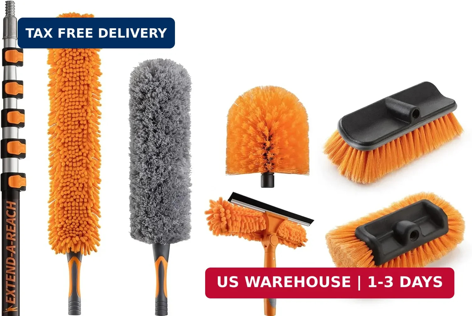 30 Foot High Reach Telescoping Duster Kit and Vinyl Siding Brushes with 5-24 ft gallery