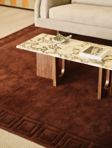 8x12 Handmade Wool Rug Burgundy Minimalist Luxury Hand Tufted Carpet 8x10| gallery