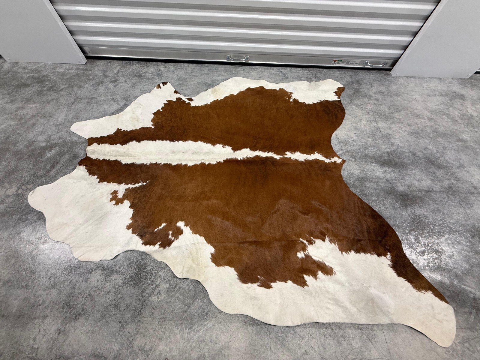 Brown Hereford Exotic Cowhide Rug 66"x62" (5.5x5.2 ft) | Genuine Leather #027 gallery