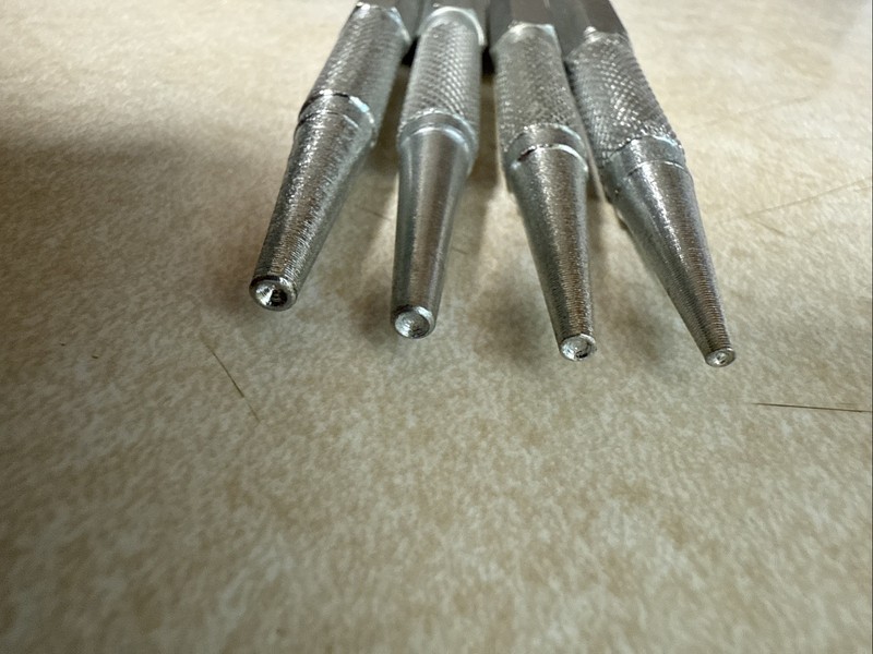 4 Lot Chisel punch 4” Long 3/32 .. 1/32 .. 2/32 gallery