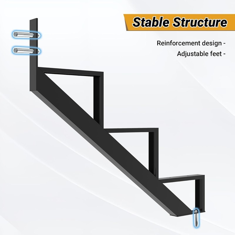 Steel Stair Riser 2-Pack 3 Step Stringers for Deck Outdoor Steps gallery