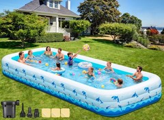 Extra Large Inflatable Swimming Pool 165 x 76 x 22 Oversized Blow Up Pool for